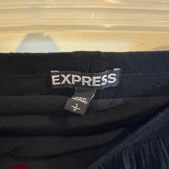 Express Black Asymmetrical Midi Black Skirt Size Small - Picture 3 of 4
